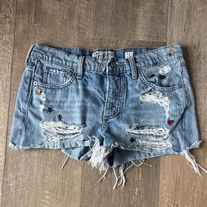 Lucky Brand Light Blue Distressed Jean Shorts